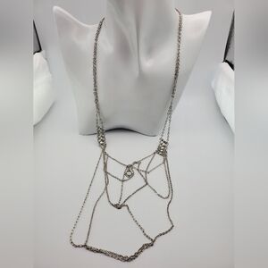 American‎ eagle Chainmail Moonstone webbed necklace N1501